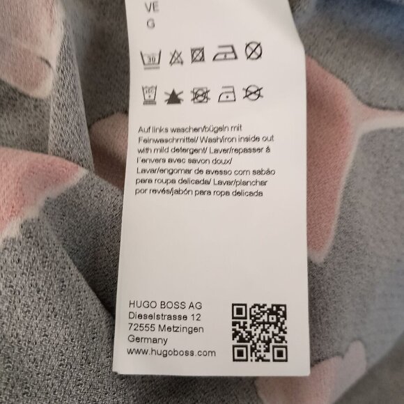 BOSS by Hugo Boss Ginkgo Leaf Print Blouse Black Red Top Size L MSRP $299 - Picture 5 of 7